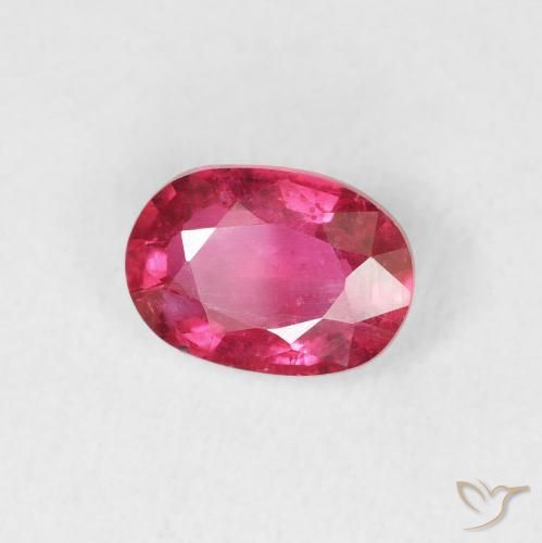 Rubis Rouge Rosâtre naturelle ovale, 1.17 ct, VS