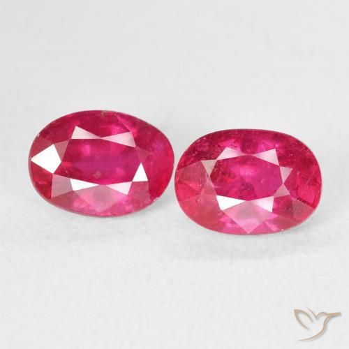 2.82ctw Naturel Medium Dark-Pink Rubis, ovale, VS