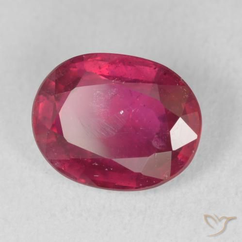 Rubis Rouge Rosâtre naturelle ovale, 3.29 ct, VS-SI