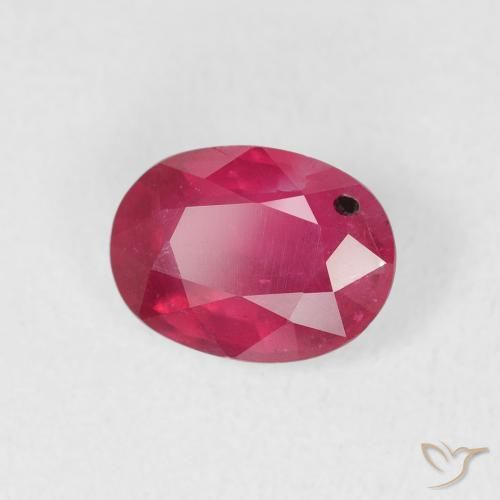 Rubis Rouge Rosâtre naturelle ovale, 1.49 ct, VS-SI