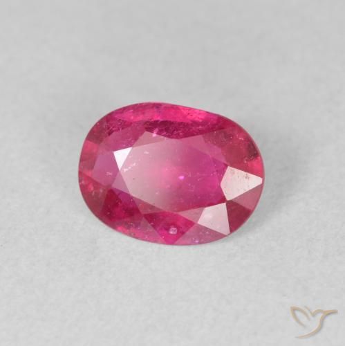 Rubis Rose rougeâtre naturelle ovale, 1.23 ct, VS-SI
