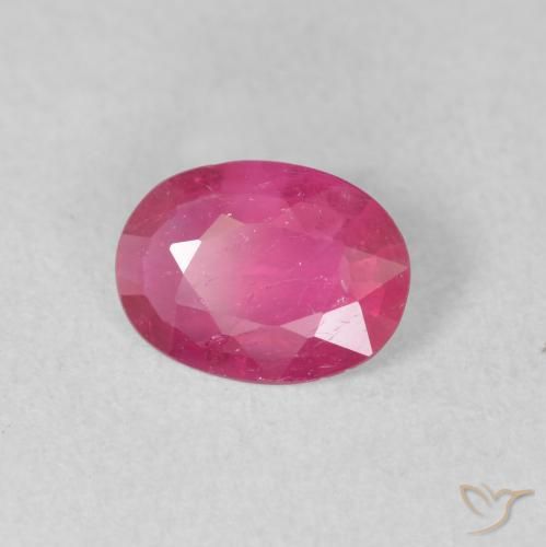 Rubis Rose rougeâtre naturelle ovale, 0.93 ct, VS-SI