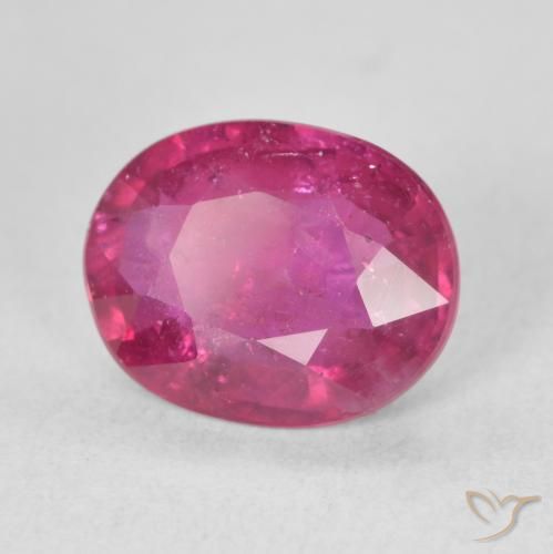 Rubis Rouge Rosâtre naturelle ovale, 3.05 ct, VS-SI