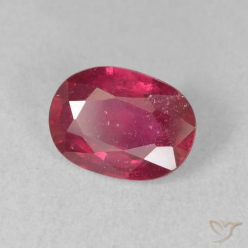 Rubis Rouge Rosâtre naturelle ovale, 1.73 ct, VS-SI
