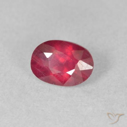 Rubis Rose rougeâtre naturelle ovale, 1.12 ct, VS-SI