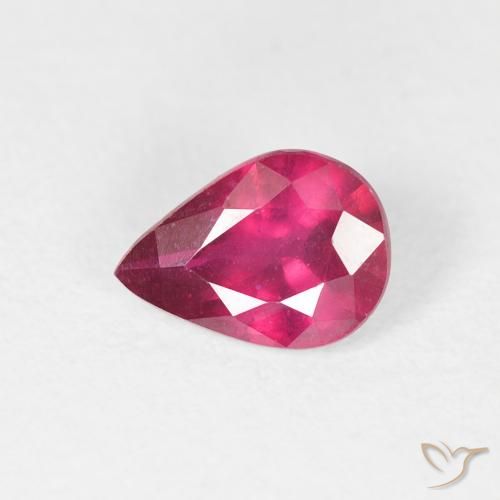 0.89ct Naturel Rouge foncé Rubis, En forme de poire, VS