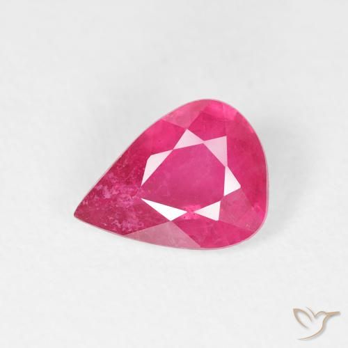 1.26ct Naturel Rose vif Rubis, En forme de poire, VS