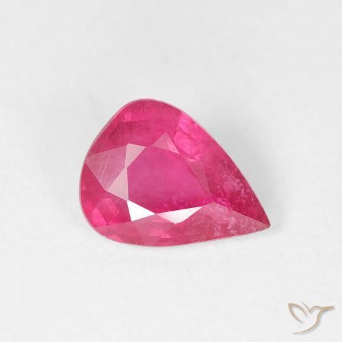 Rubis Rose vif naturelle En forme de poire, 1.26 ct, VS