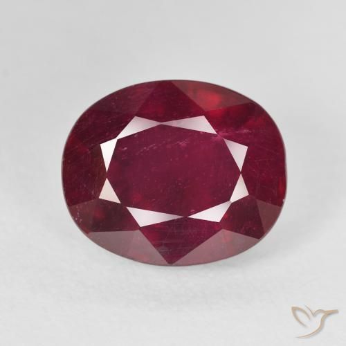 10.01ct Naturel Rouge foncé Rubis, ovale, VS