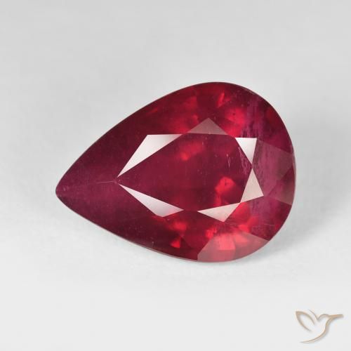 12.94ct Naturel Rouge sang Rubis, En forme de poire, VS