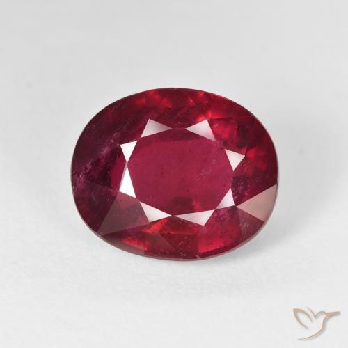 12.14ct Naturel Rouge vif Rubis, ovale, VS