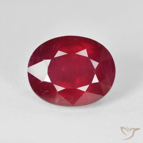 6.53ct Naturel Rouge confiture Rubis, ovale, VS