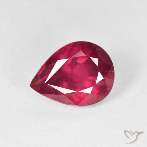 2.62ct Naturel Rose rougeâtre profond Rubis, En forme de poire, VS