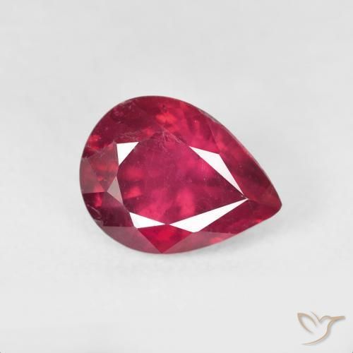 Rubis Rose rougeâtre profond naturelle En forme de poire, 2.62 ct, VS