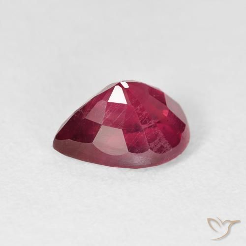 Rubis Rose rougeâtre profond naturelle En forme de poire, 2.62 ct, VS