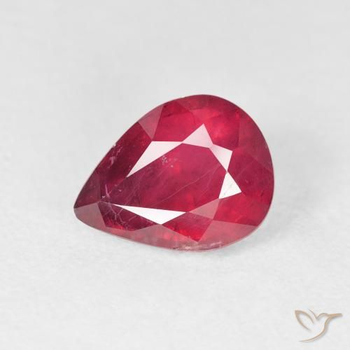 2.34ct Naturel Rouge confiture Rubis, En forme de poire, VS-SI