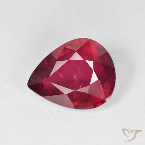 3.23ct Naturel Rouge foncé Rubis, En forme de poire, VS