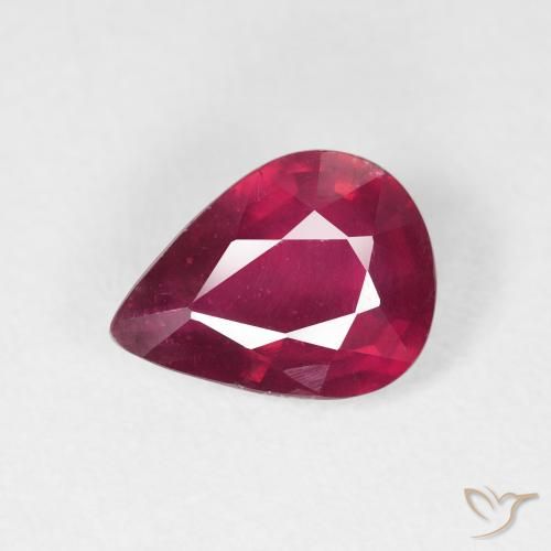 1.99ct Naturel Rose rougeâtre profond Rubis, En forme de poire, VS