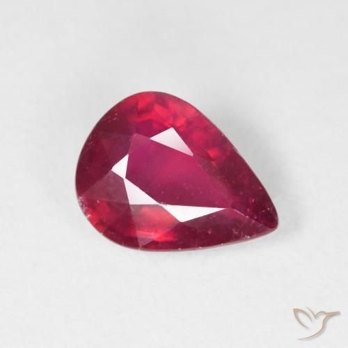 Rubis Rose rougeâtre profond naturelle En forme de poire, 1.99 ct, VS
