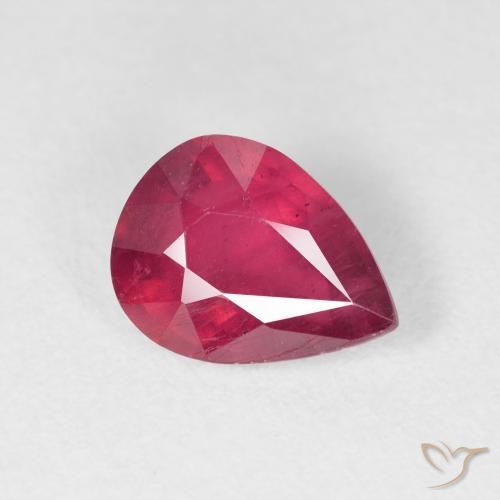 Rubis Rose rougeâtre profond naturelle En forme de poire, 2.04 ct, VS