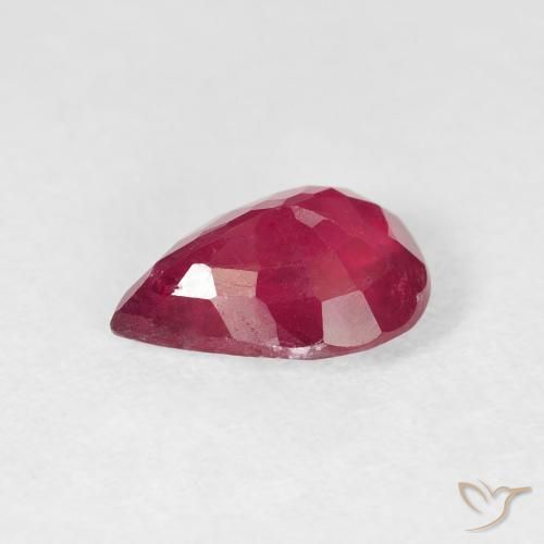 Rubis Rose rougeâtre profond naturelle En forme de poire, 2.04 ct, VS