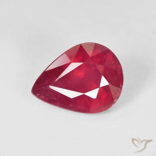 2.58ct Naturel Cramoisi profond Rubis, En forme de poire, VS
