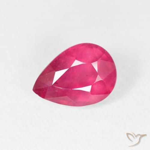 1.18ct Naturel Rouge Rosâtre Rubis, En forme de poire, VS-SI