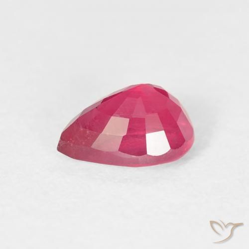 Rubis Rouge Rosâtre naturelle En forme de poire, 1.18 ct, VS-SI