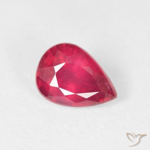 Rubis Cramoisi profond naturelle En forme de poire, 1.04 ct, VS-SI
