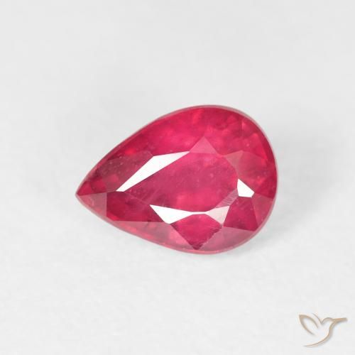 1.11ct Naturel Rouge moyen Rubis, En forme de poire, VS-SI