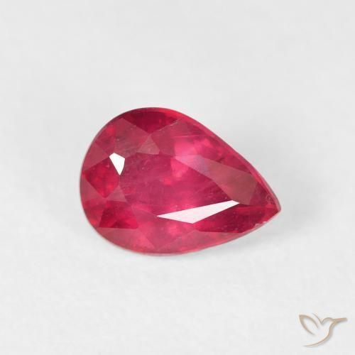 Rubis Rouge moyen naturelle En forme de poire, 1.11 ct, VS-SI