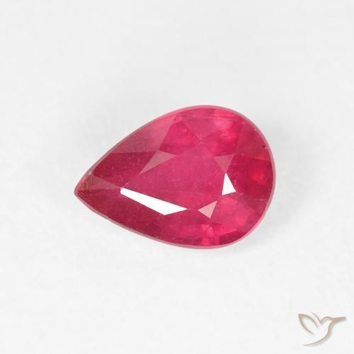 1.02ct Naturel Rouge confiture Rubis, En forme de poire, VS-SI