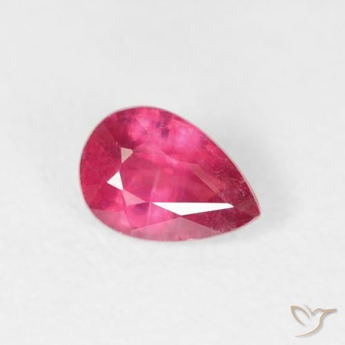 Rubis Rouge léger naturelle En forme de poire, 0.63 ct, VS-SI