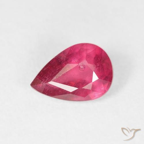 0.60ct Naturel Cramoisi profond Rubis, En forme de poire, VS-SI