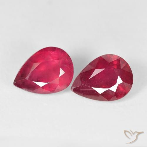 3.53ctw Naturel Rouge moyen Rubis, En forme de poire, VS-SI