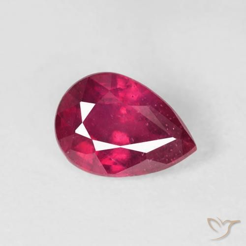 Rubis Medium Dark-Red naturelle En forme de poire, 1.12 ct, VS-SI