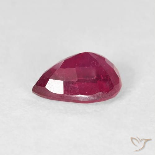 Rubis Medium Dark-Red naturelle En forme de poire, 1.12 ct, VS-SI