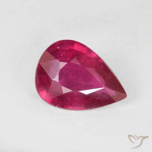 1.14ct Naturel Rouge Rosâtre Rubis, En forme de poire, VS-SI