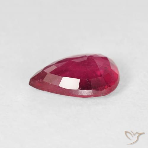 Rubis Rouge Rosâtre naturelle En forme de poire, 1.14 ct, VS-SI