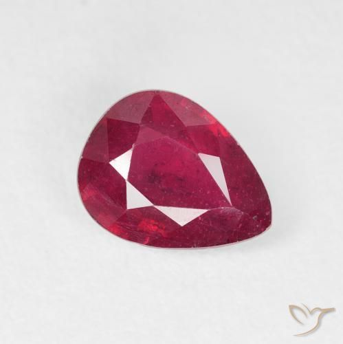 Rubis Medium Dark-Red naturelle En forme de poire, 1.58 ct, VS-SI