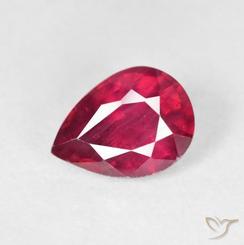 1.86ct Naturel Medium Dark-Red Rubis, En forme de poire, VS-SI