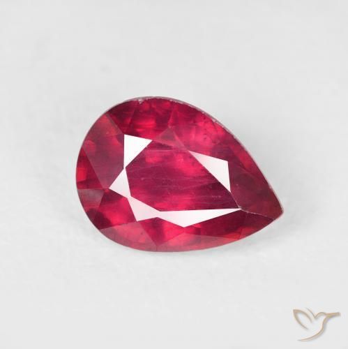 Rubis Medium Dark-Red naturelle En forme de poire, 1.86 ct, VS-SI