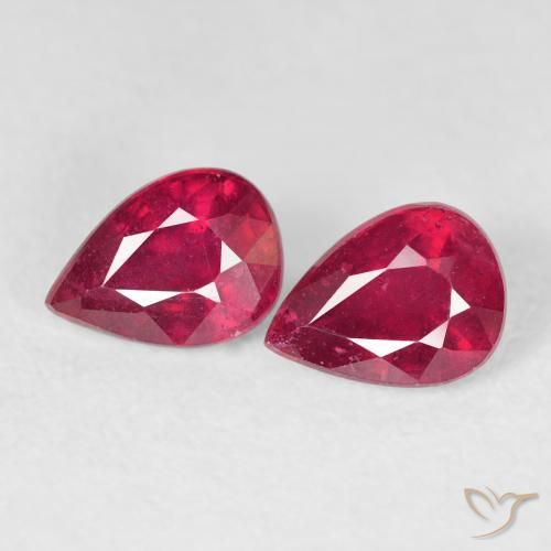 2.07ctw Naturel Rouge confiture Rubis, En forme de poire, VS