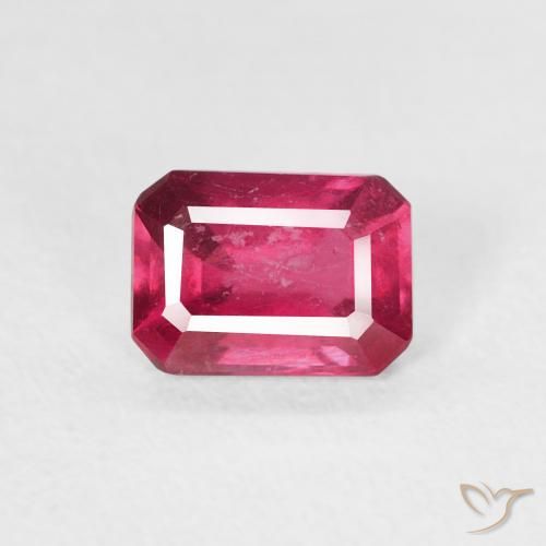 1.08ct Naturel Rose rougeâtre profond Rubis, Taille émeraude, VS