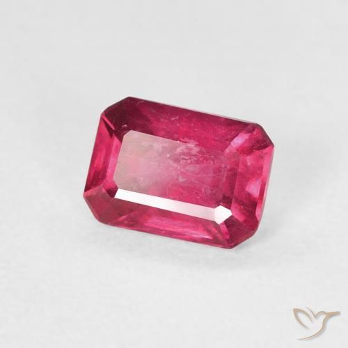 Rubis Rose rougeâtre profond naturelle Octogone / coupe Émeraude, 1.08 ct, VS