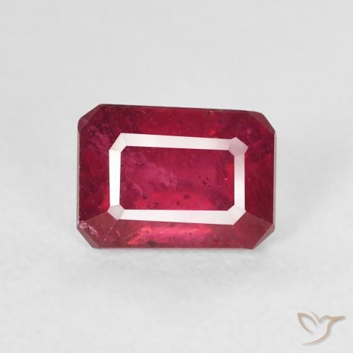 1.86ct Naturel Rouge foncé Rubis, Taille émeraude, VS