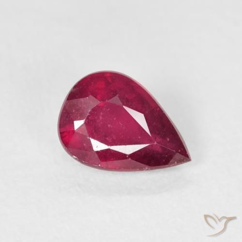1.03ct Naturel Medium Dark-Red Rubis, En forme de poire, VS-SI