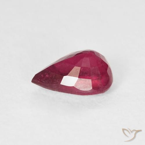 Rubis Medium Dark-Red naturelle En forme de poire, 1.03 ct, VS-SI
