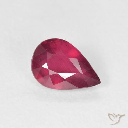0.97ct Naturel Rose rougeâtre profond Rubis, En forme de poire, VS-SI