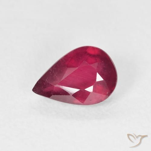 Rubis Rose rougeâtre profond naturelle En forme de poire, 0.97 ct, VS-SI